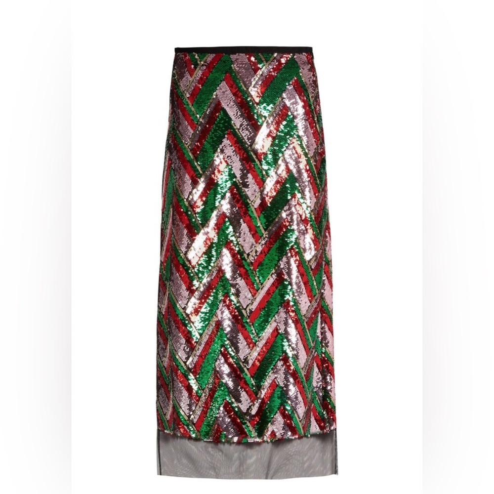 Gucci chevron midi sequin skirt - Picture 2 of 9